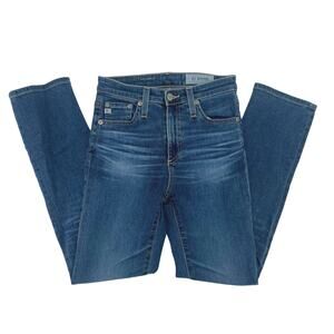 AG The Isabelle High Rise Straight Leg Crop Jeans Womens 23R Blue Denim
